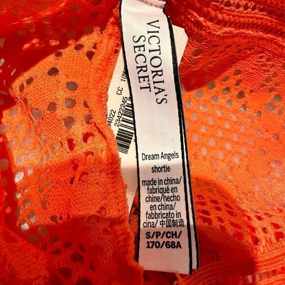NWT Victoria's Secret Dream Angels Low rise Crochet Lace Shortie Orange Small - Picture 3 of 3